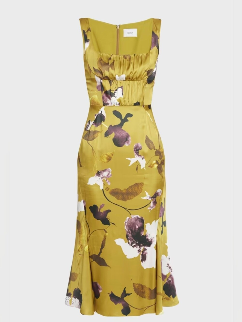 Erdem Floral-Print Fluted Hem Midi Dress